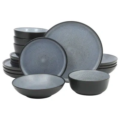 Gibson Elite Tribeca Loft 16-piece Dinnerware Set- Modern Rustic - Service For 4 In Blue