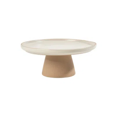 Gibson Elite Turtle Rock 10.2-inch Stoneware Pedestal Cake Stand In Brown