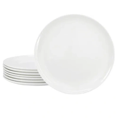 Gibson Elite White Peninsula 8 Piece 10.75 Inch Bone China Dinner Plate Set