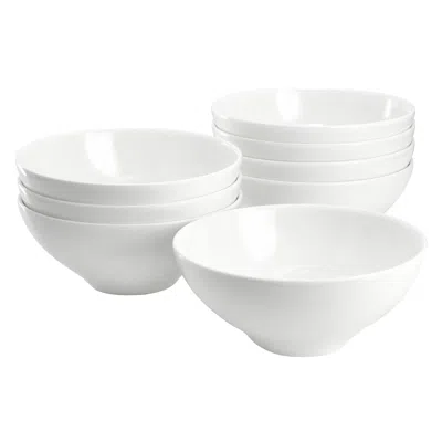 Gibson Elite White Peninsula 8 Piece 6.5 Inch Bone China Cereal Bowl Set In White
