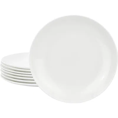 Gibson Elite White Peninsula 8 Piece 7.75 Inch Bone China Dessert Plate Set