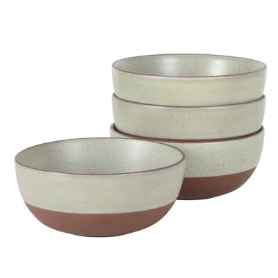 Gibson Elite William Crest 4 Piece Cereal Bowl Set, 6.25” Round Stoneware Bowls, Reactive Glaze Finish, Soup, Des In Green