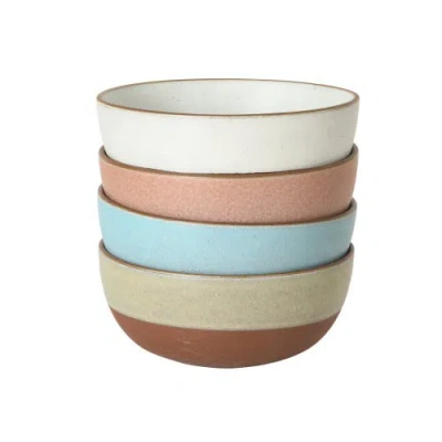 Gibson Elite William Crest 4-piece Reactive Glaze Stoneware Cereal Bowl Set In Multi