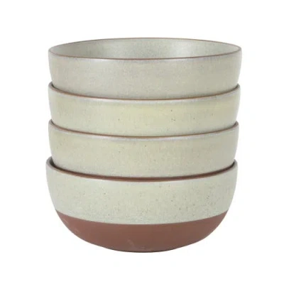Gibson Elite William Crest 4-piece Reactive Glaze Stoneware Cereal Bowl Set In Gray