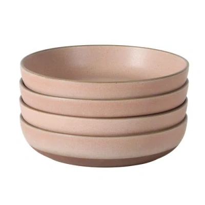 Gibson Elite William Crest 4-piece Reactive Glaze Stoneware Dinner Bowl Set In Pink
