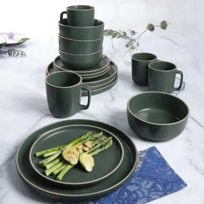 Gibson Elite Zuma 16 Piece Dinnerware Set, Service For 4 In Green