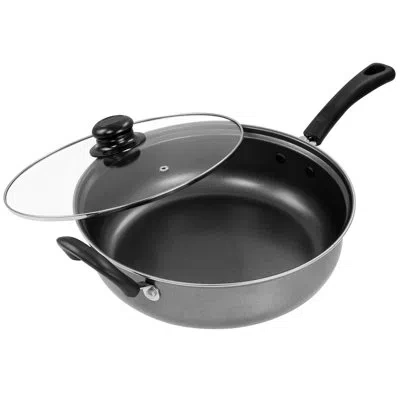 Gibson Everyday 11 Inch Highberry Chicken Fryer With Lid In Grey In Gray