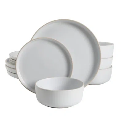 Gibson Everyday Essential 12 Piece Dinnerware Set, Service For 4 In White