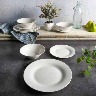 Gibson Everyday Round 12-piece Dinnerware Set, White Porcelain