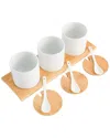 Gibson Gracious Dining 10pc Fine Ceramic Condiment Jars With Spoons In White