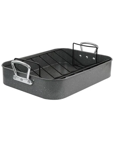 Gibson Greystone 2pc Carbon Steel Turkey Roaster Set
