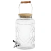 Gibson Home 0.95 Gallon Duval Glass Beverage Dispenser With Wooden Lid And Handle In Transparent
