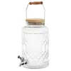 Gibson Home 0.95 Gallon Duval Glass Beverage Dispenser With Wooden Lid And Handle In Transparent