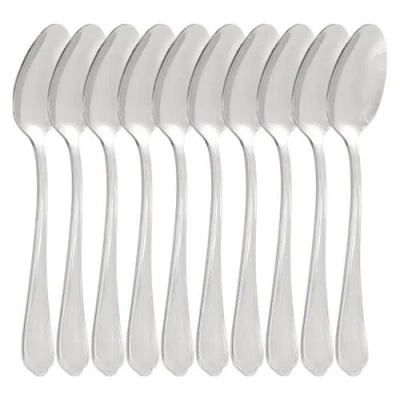 Gibson Home 10 Piece Stainless Steel Teaspoon Set In Silver