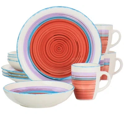 Gibson Home 12 Piece Dinnerware Set, Service For 4 In Red