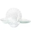 Gibson Home 12pc Apple Delight Textured Glass Dinnerware Set In White