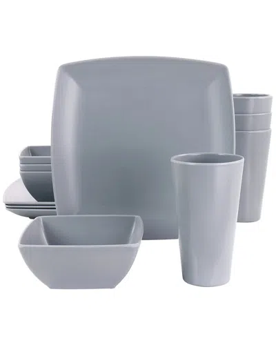 Gibson Home 12pc Grayson Melamine Square Dinnerware Set