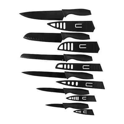 Gibson Home 12-pc. Knife Block Set In Black