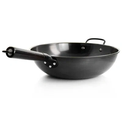 Gibson Home 13'' Carbon Steel Wok In Black