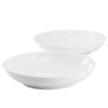 Gibson Home 2 Piece 11 Inch Round Fine Ceramic Serving Bowl Set In White