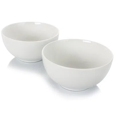 Gibson Home 2 Piece 7 Inch Ceramic All-purpose Round Bowl Set In White
