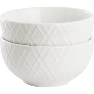 Gibson Home 2 Piece Fine Ceramic 4.5in Fruit Bowl Set In White