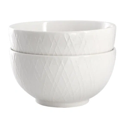 Gibson Home 2 Piece Fine Ceramic 6in Cereal Bowl Set In White