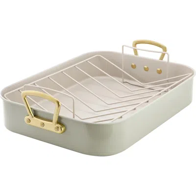 Gibson Home 2 Piece Nonstick Steel Roaster Pan In Green