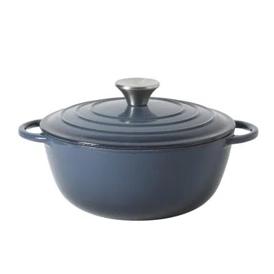 Gibson Home 2.65 Qt Enameled Cast Iron Dutch Oven Pot With Lid – Round, Oven Safe To 500°f, Ideal For Bread Baki In Blue