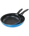 Gibson Home 2pc 10in Aluminum Frying Pan In Blue