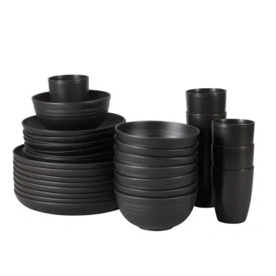 Gibson Home 32-piece Dinnerware Set, Service For 8, Wheatstraw Blend In Black