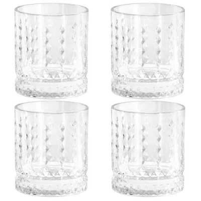 Gibson Home 4 Piece 13 Ounce Teardrop Embossed Double Old-fashioned Glass Set In Transparent
