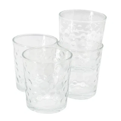 Gibson Home 4 Piece 13.5 Ounce Bubble Double Old-fashioned Glassware Set In Transparent