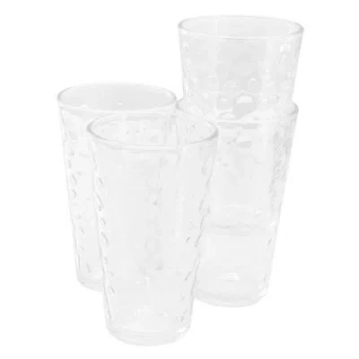 Gibson Home 4 Piece 13.5 Ounce Bubble Glass Tumbler Set In Clear