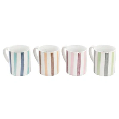 Gibson Home 4 Piece 17 Ounce Handpainted Stoneware Mug Set In Multi