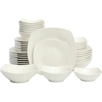 Gibson Home 40-piece Square Porcelain Dinnerware Set, Service For 8 In White