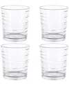 Gibson Home 4pc Swirl Double Old-fashioned Glassware Set In Metallic
