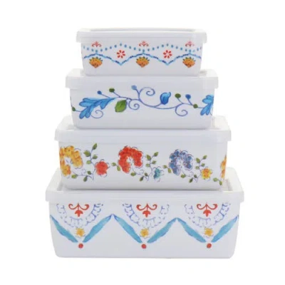 Gibson Home 8 Piece Anaya Rectangular Nesting Food Storage Set In Multi