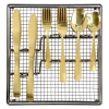 Gibson Home Abbeville 41 Piece Stainless Steel Flatware Set  With Wire Caddy In Gold