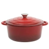 Gibson Home Addlestone 5 Quart Enameled Cast Iron Dutch Oven With Lid In Red