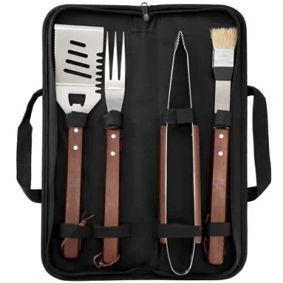 Gibson Home Barbecue Basics 5 Piece Stainless Steel Bbq Tool Set With Wood Handles In Multi