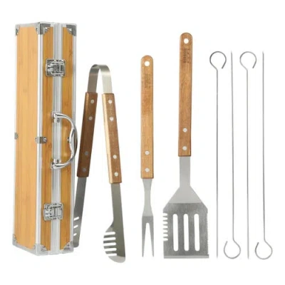 Gibson Home Barbecue Pro 8 Piece Stainless Steel Barbecue Tool Set With Carry Box In Brown