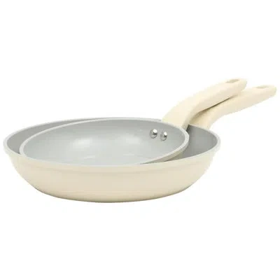 Gibson Home Barnsdall 2 Piece 8 Inch And 10 Inch Nonstick Aluminum Frying Pan Set In Linen In Cream