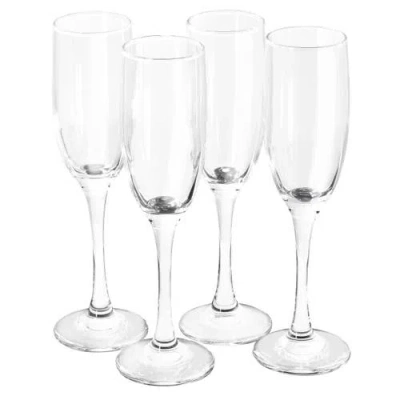 GIBSON HOME GIBSON HOME BELINNI 4 PIECE 6.4OZ FLUTED CHAMPAGNE GLASS SET