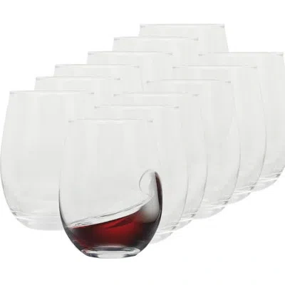 Gibson Home Bellini Glass 12 Piece All Purpose Stemless Red, White, Water, Beverage Glasses/tumbler - Set Of 12 In Clear