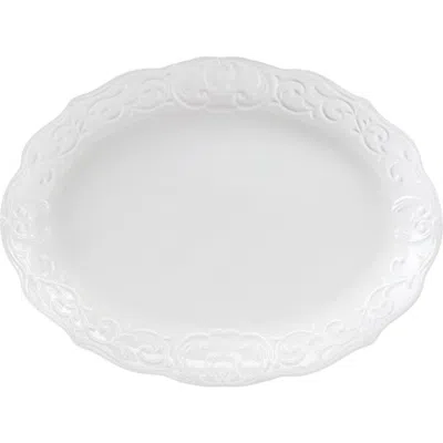 Gibson Home Bountiful Joy 18.75 X 14 Inch Durastone Oval Platter In White