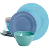 Gibson Home Brist 12 Piece Dinnerware Set In Blue
