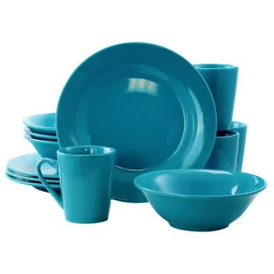 Gibson Home Carlton 12 Piece Dinnerware Set In Blue