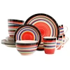 Gibson Home Casa Stellar 16 Piece Round Stoneware Dinnerware Set In Multi