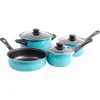 Gibson Home Casselman 7 Piece Cookware Set In Turquoise In Blue